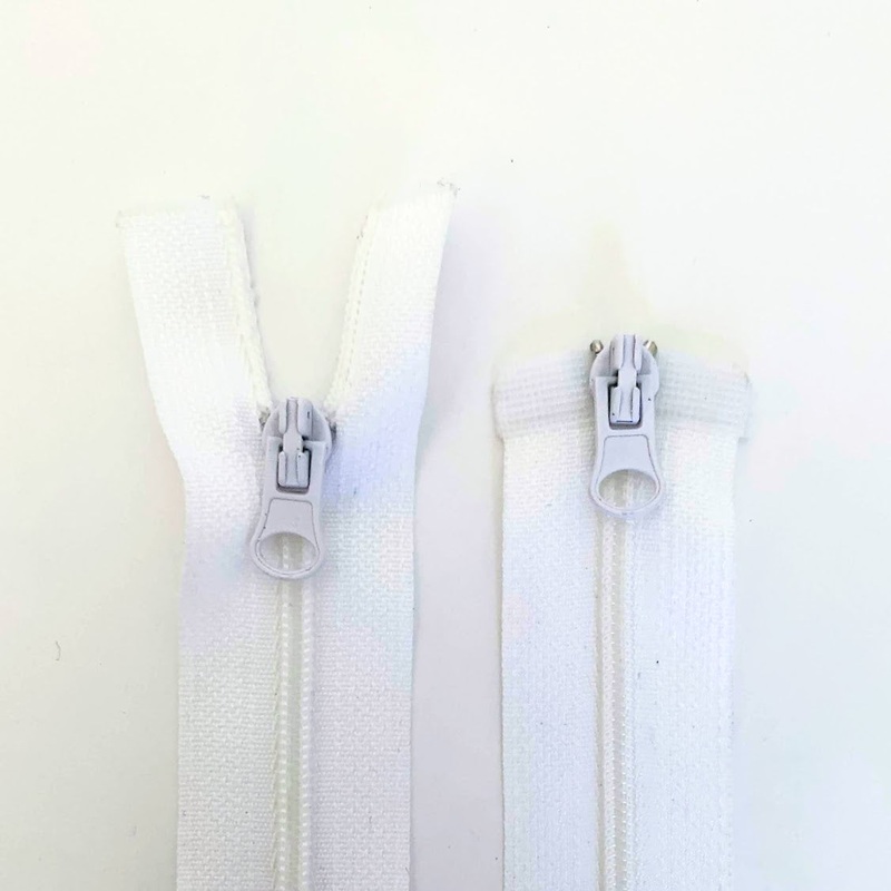 Two Way Separating Zipper - Light Weight #3 Nylon Coil 76cm (30) - White