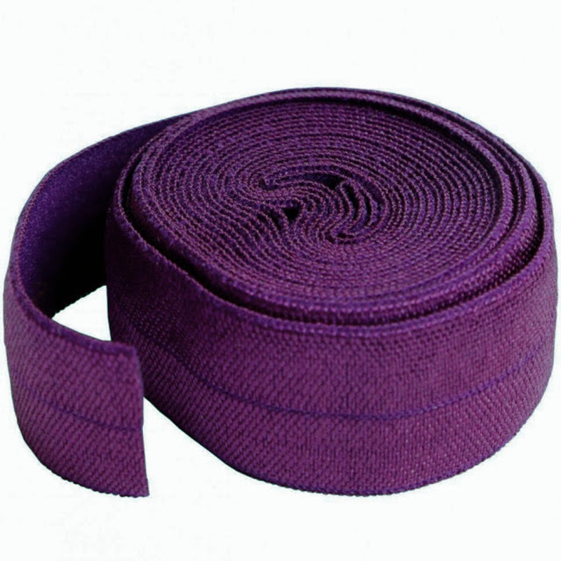 20mm (3/4) Fold Over Elastic FOE - Plum