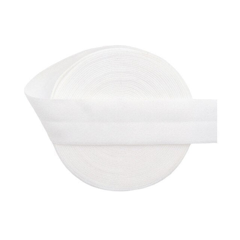 20mm (3/4) Matte Fold Over Elastic FOE - White