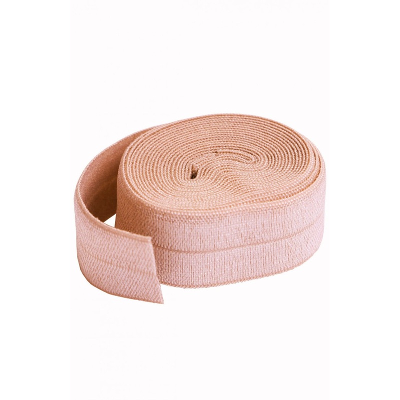 3/4 (20mm) Fold Over Elastic FOE - Peach - By The Yard