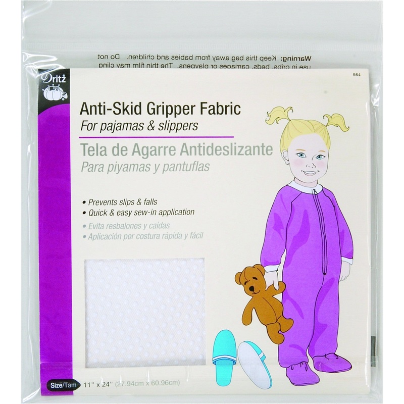 Dritz - Non-slip Anti-Skid Gripper Fabric - for pajama feet / slipper socks - 100% Cotton