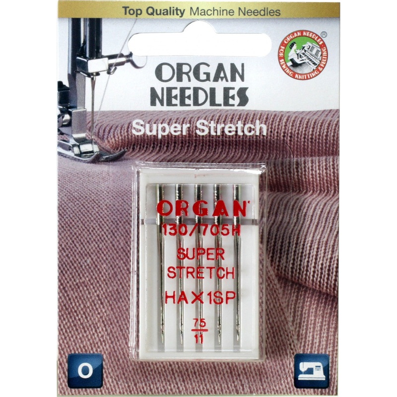 ORGAN Brand Super Stretch #75/11 Needles HA/1SP - 5 Count