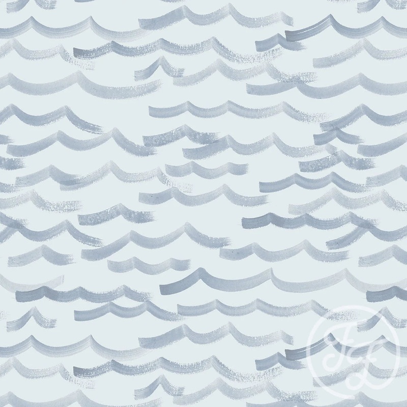 Sea Blue Waves - Cotton Jersey Knit