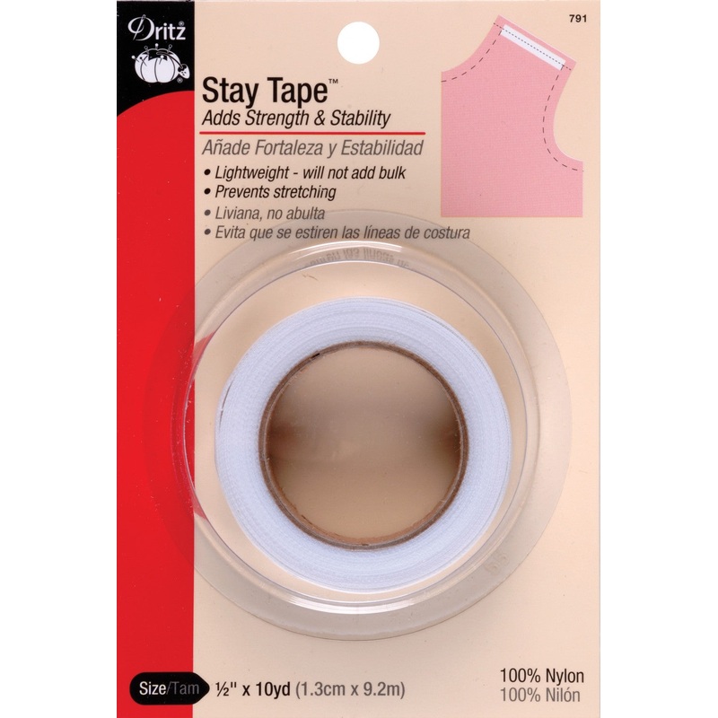 1/2in x 10yd Roll of White Stay Tape - Dritz