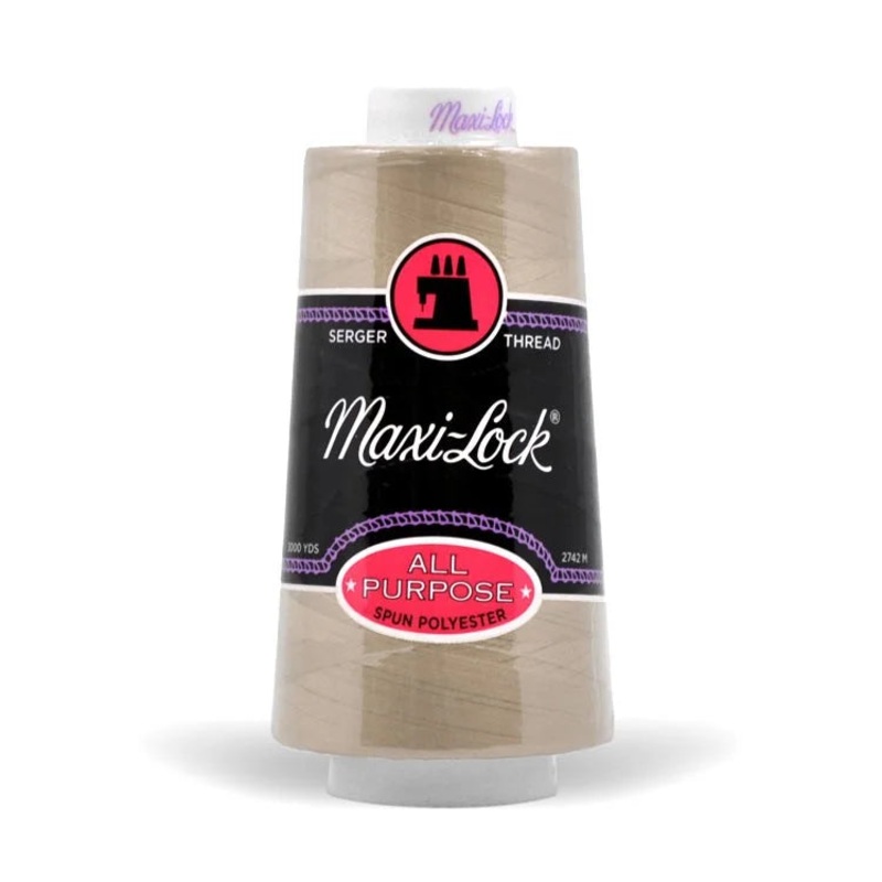 Maxi-lock All Purpose Polyester 50wt Serger Thread - 3000 yards each - Beige