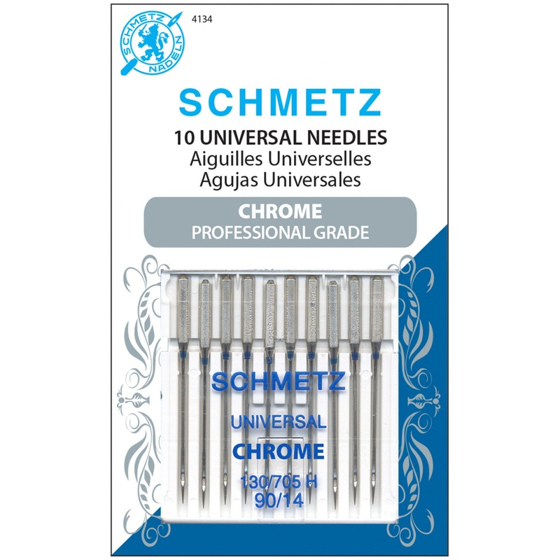 Chrome Universal Schmetz Needle 10 ct, Size 90/14