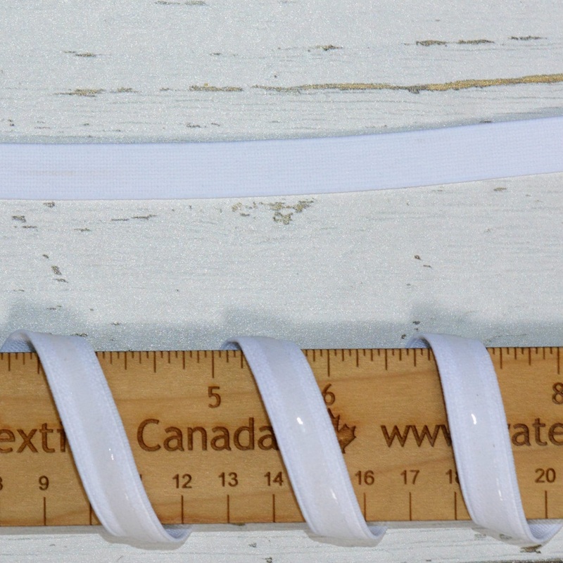 Elastic, Silicone Backed, 1/2 wide (13mm) - White