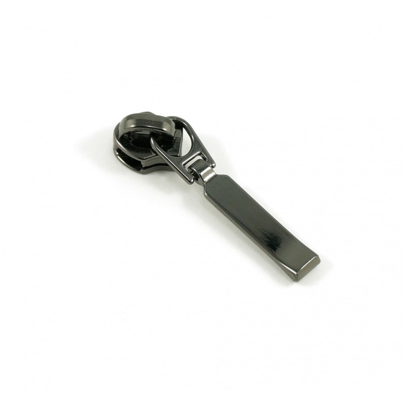 #3 Emmaline Rectangular Zipper Slide - Gunmetal - 10 pack