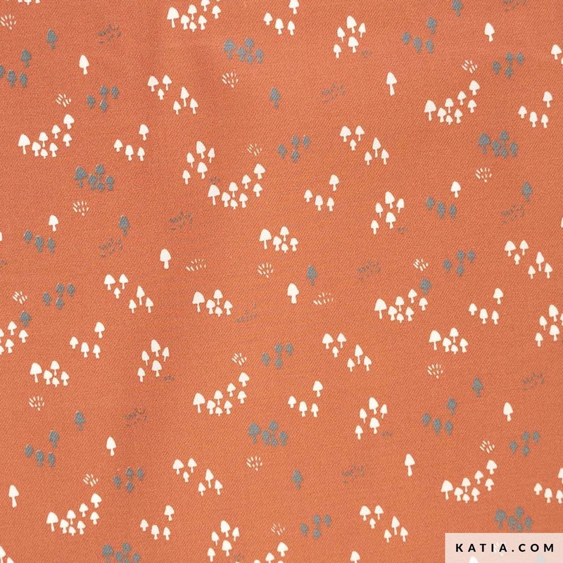 Mushrooms - Coral - Viyella Cotton