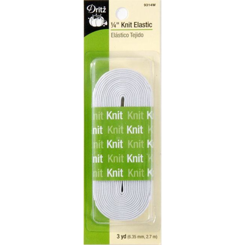 Dritz 6 mm (1/4) Knit Elastic - White - 3yd