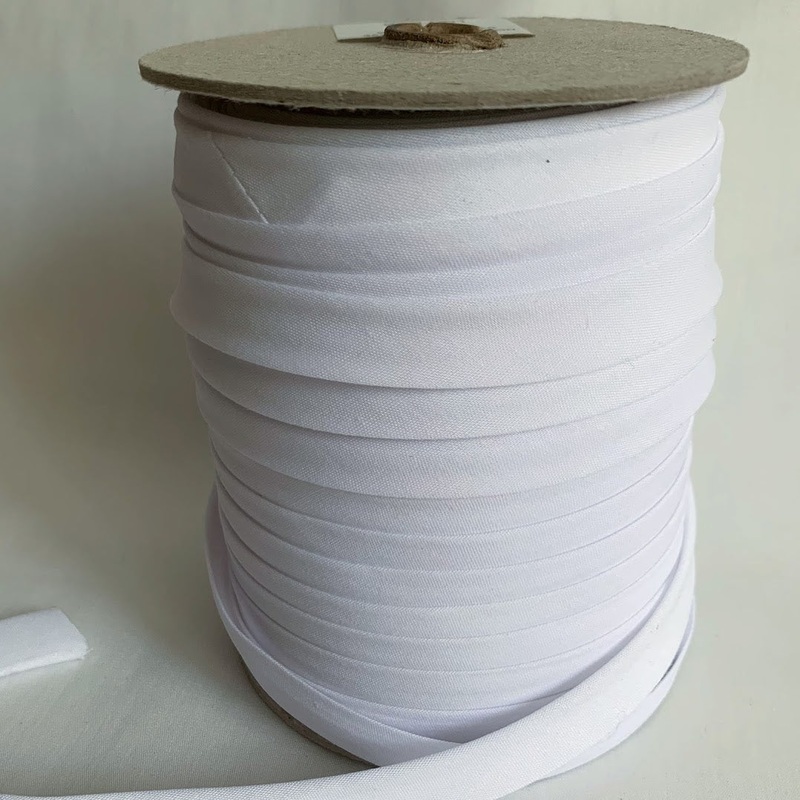 Extra Wide Double Fold Bias Tape 13mm (1/2) - White - 100% Cotton