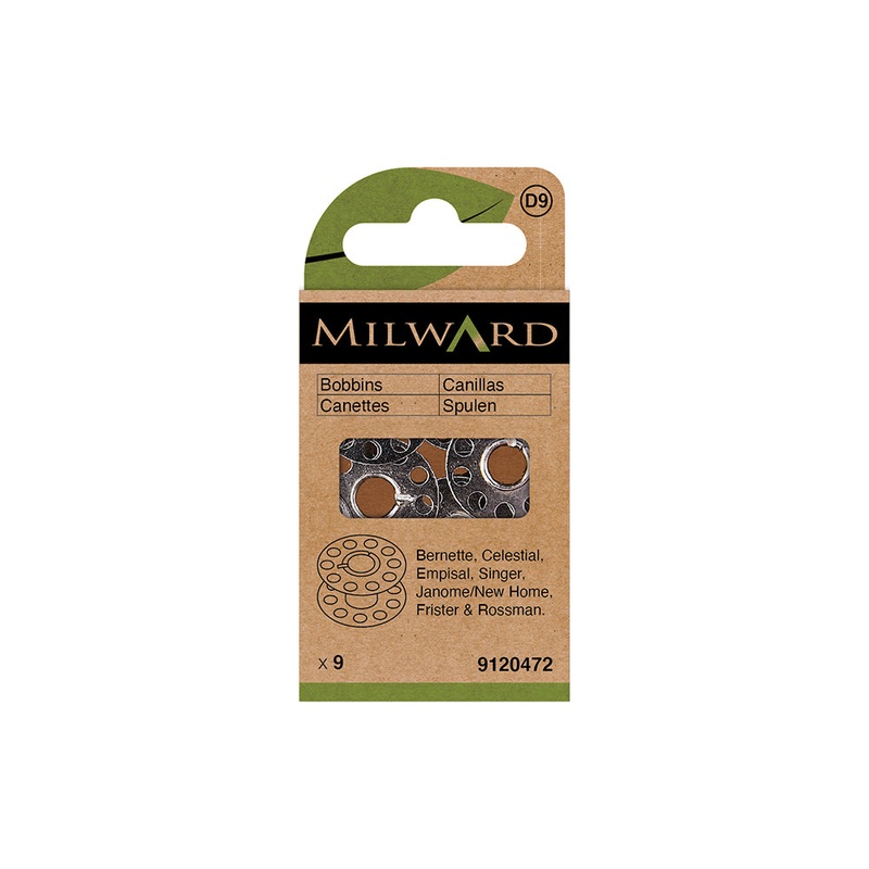 MILWARD GREEN Bobbin Standard Class 15 Metal/9 Pcs