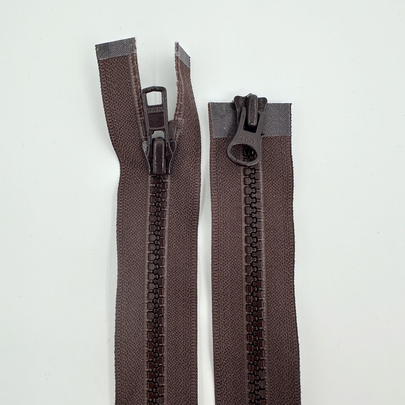 Two Way Separating Zipper - Light Weight #5 Plastic Coil 76cm (32) - Brown