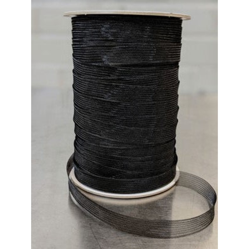 Flat Horsehair Polyester Crinoline - Black - 16mm