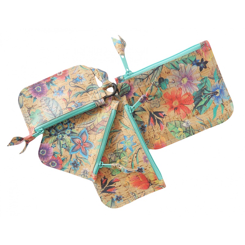 Cork Coin Purse with Key Ring Pattern