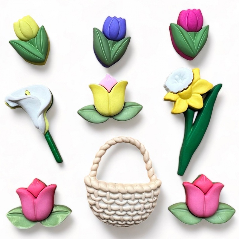 Easter Flowers Buttons