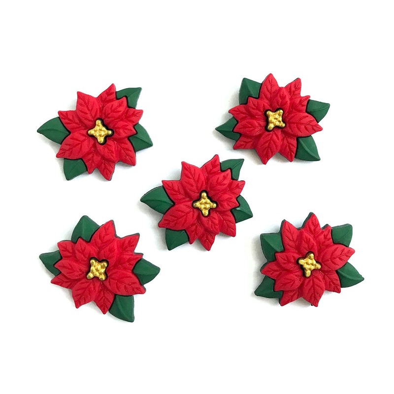 Poinsettias Buttons