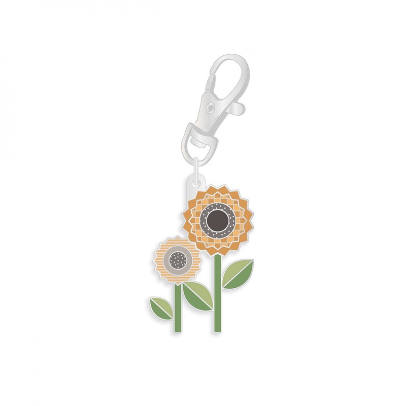 Lori Holt Autumn Enamel Happy Charm Sunflower