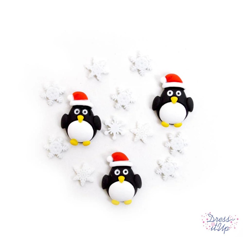 Holiday Penguins Buttons