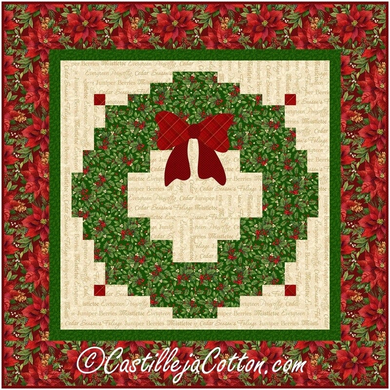 Christmas Log Cabin Wreath Downloadable Pattern