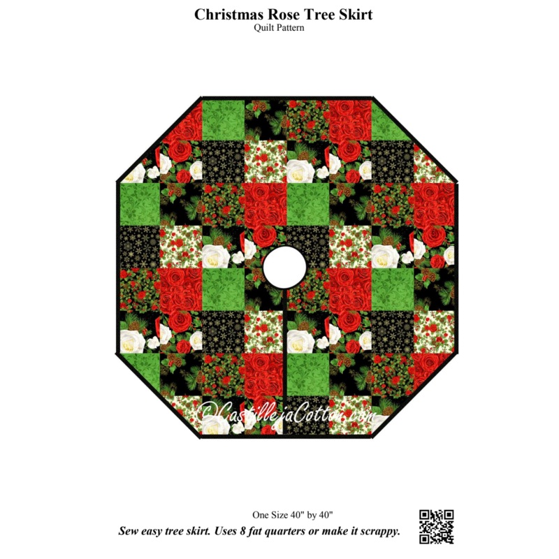 Christmas Rose Tree Skirt Downloadable Pattern