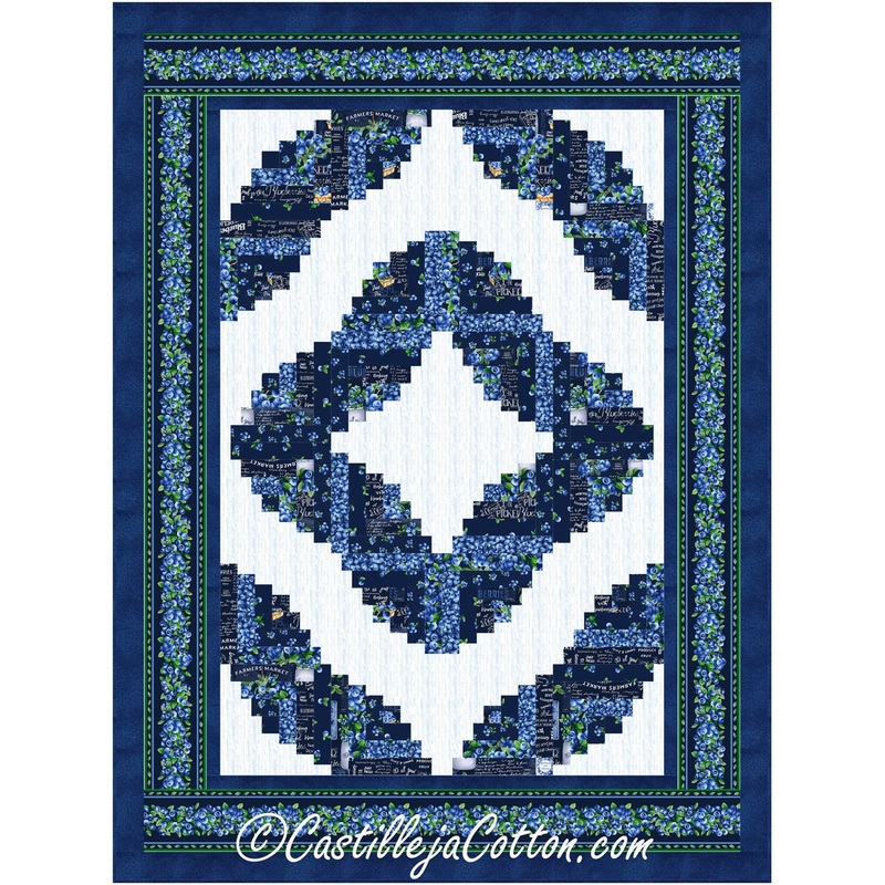 Crescent Log Cabin Blueberry Downloadable Pattern