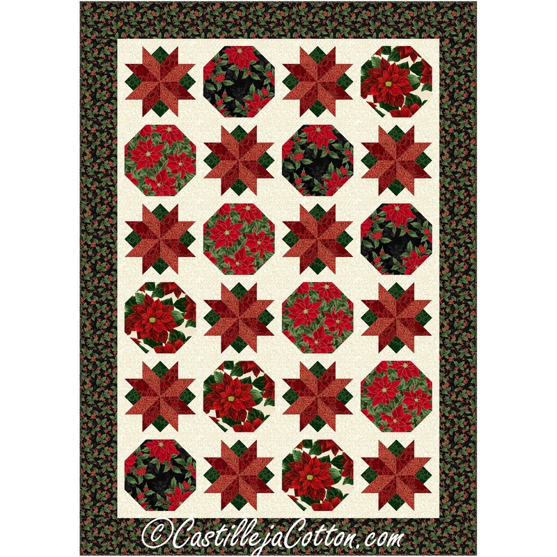 Elegant Poinsettia Stars Downloadable Pattern