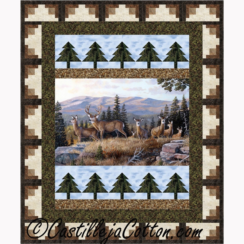 Log Cabin Trees Panel Downloadable Pattern