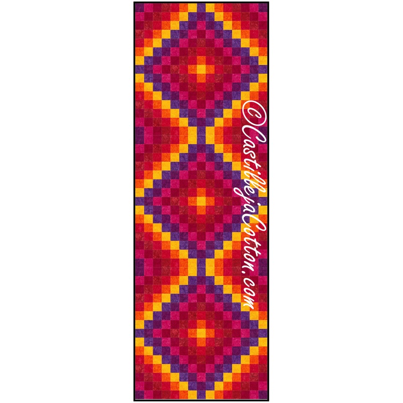 Warm Hexies Eight Trip Runner Downloadable Pattern