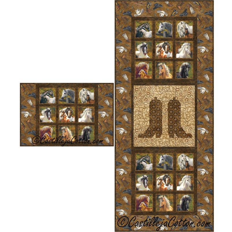 Horses And Boots Table Set Downloadable Pattern