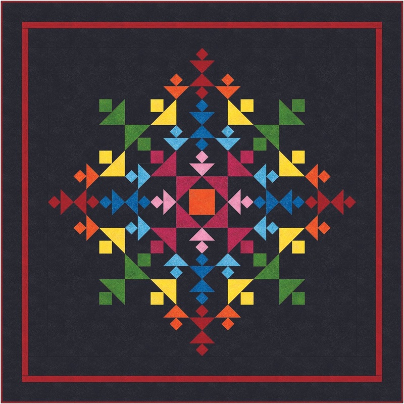 Rainbow Star Dark Downloadable Pattern