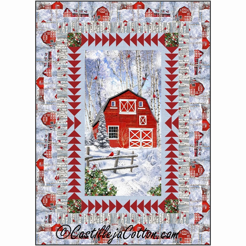 Cardinals and Barn Downloadable Pattern