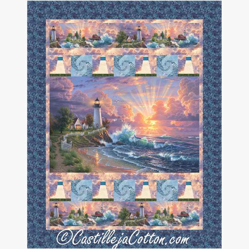 Lighthouses And Waves Downloadable Pattern