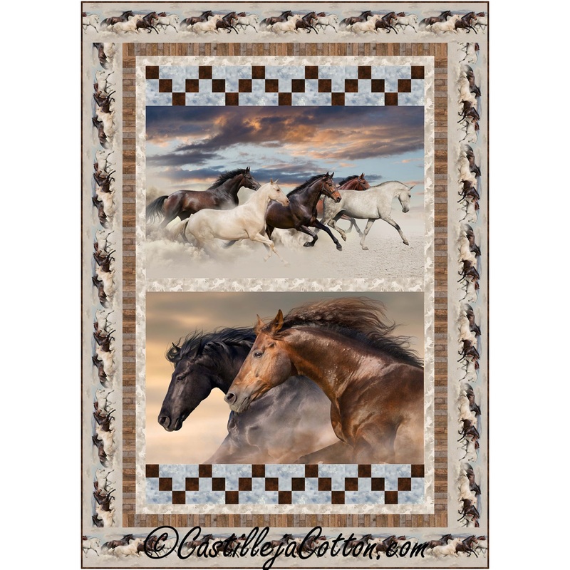 Racing Horses Queen Downloadable Pattern