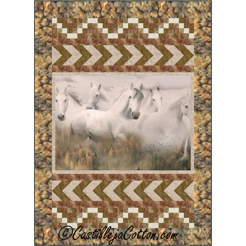 Wild Gray Horses Downloadable Pattern