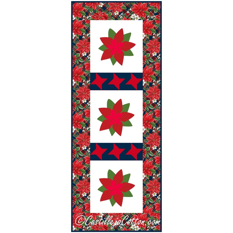 Poinsettia Table Runner Downloadable Pattern