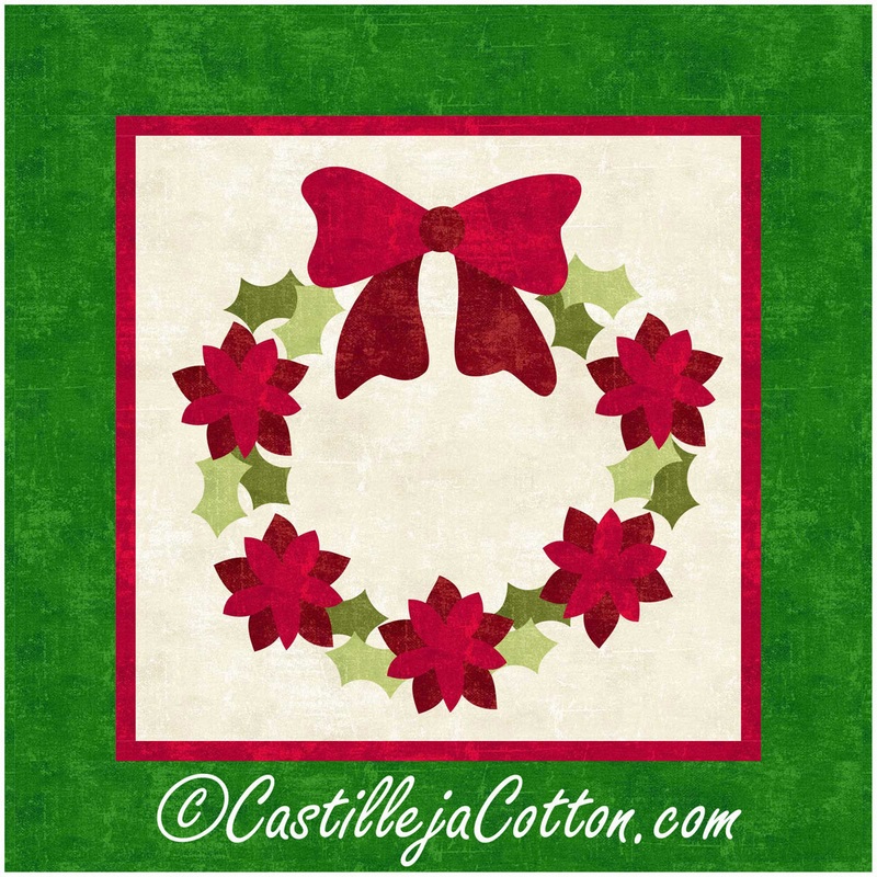 Poinsettias and Bow Wreath Downloadable Pattern