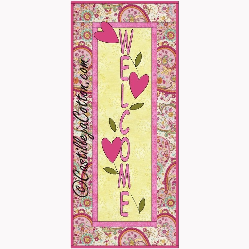 Welcome With Hearts Downloadable Pattern