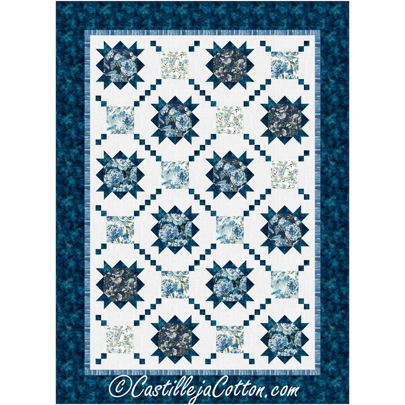 Blue Flower Stars Downloadable Pattern
