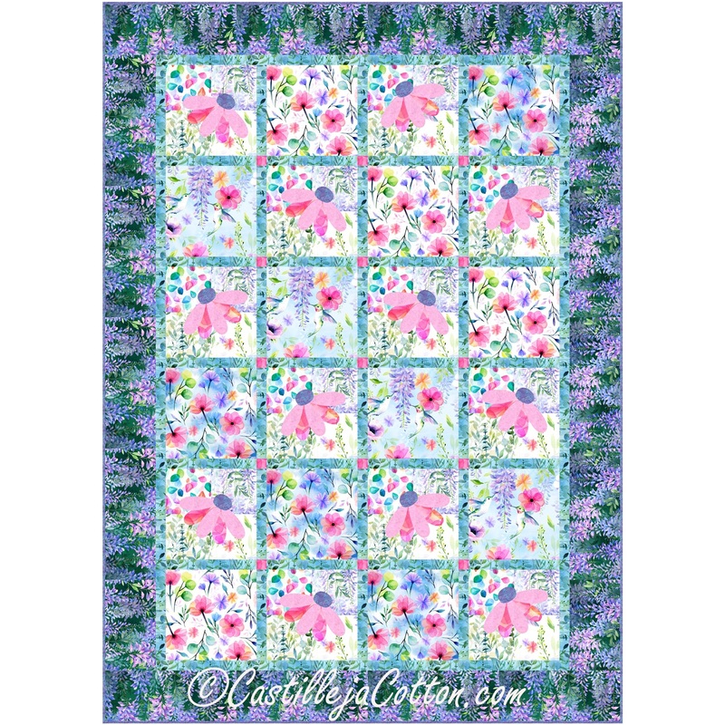 Cone and Wisteria Flowers Downloadable Pattern