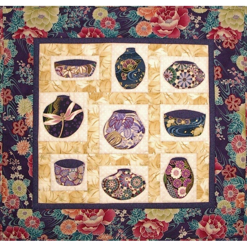 Asian Painted Pots Downloadable Pattern