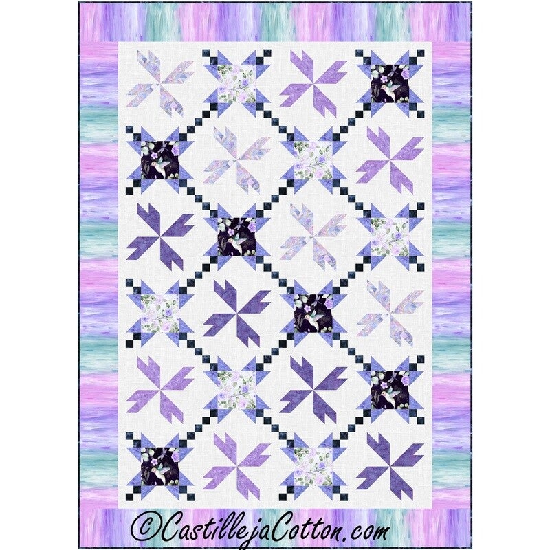 Fluttering Amethyst Flowers Downloadable Pattern
