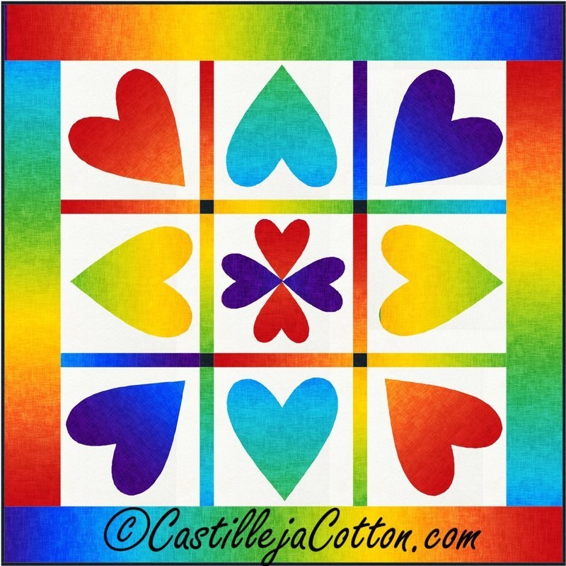 Rainbow Hearts Downloadable Pattern