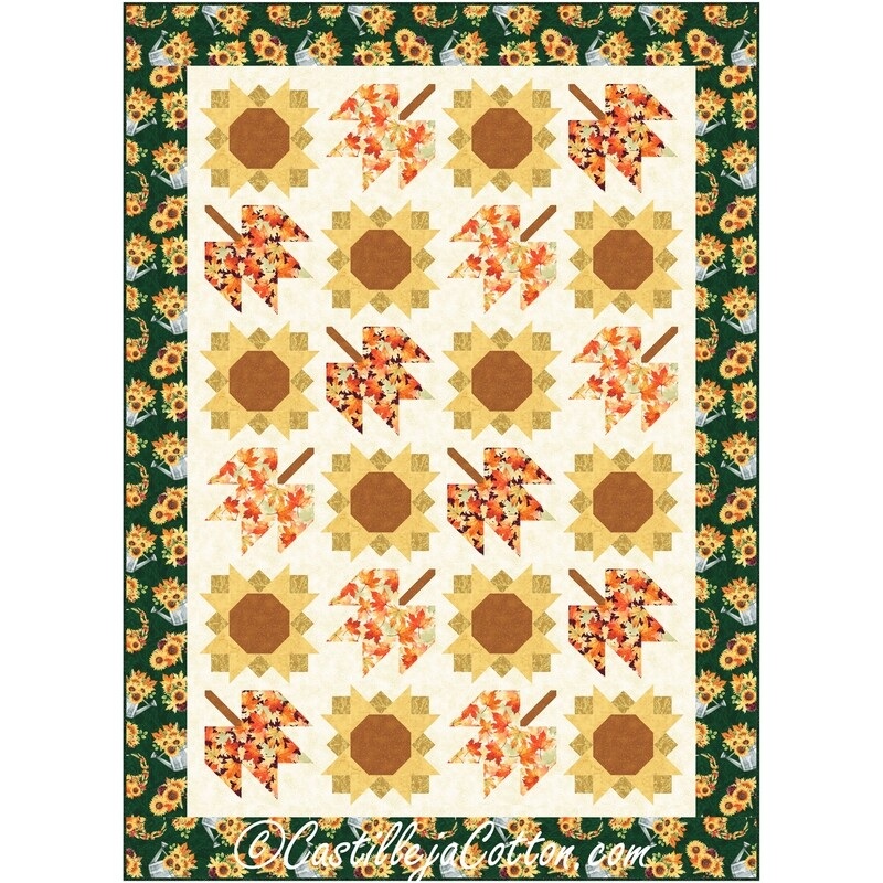 Sunflowers and Leaves Downloadable Pattern