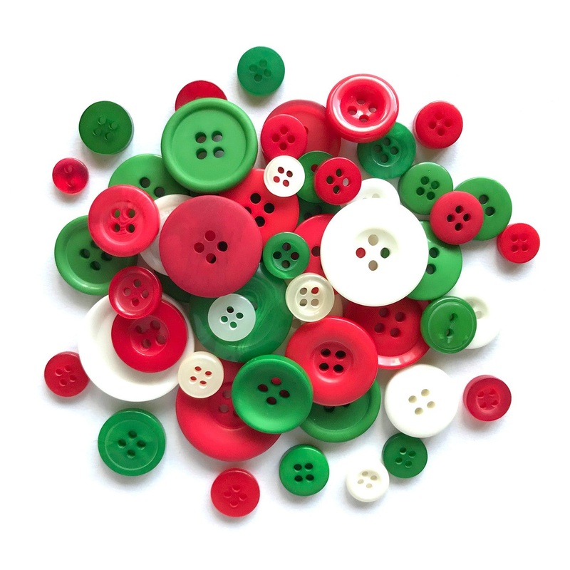 Button Candy Bag Traditional Christmas 5oz Assorted Sizes