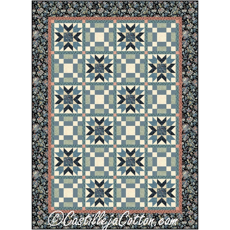 Floral Stars Within Stars Downloadable Pattern