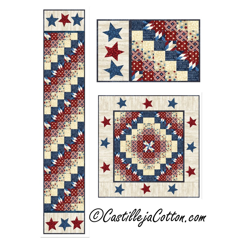 Stars and Strips Sixes Table Set Downloadable Pattern