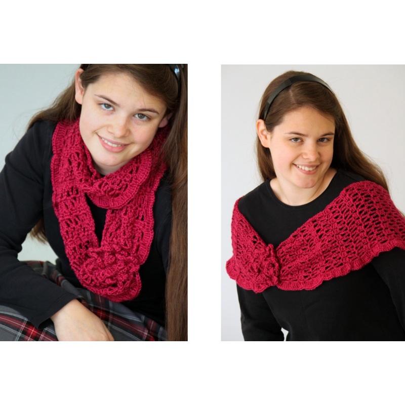 Corsage Infinity Scarf Downloadable Pattern