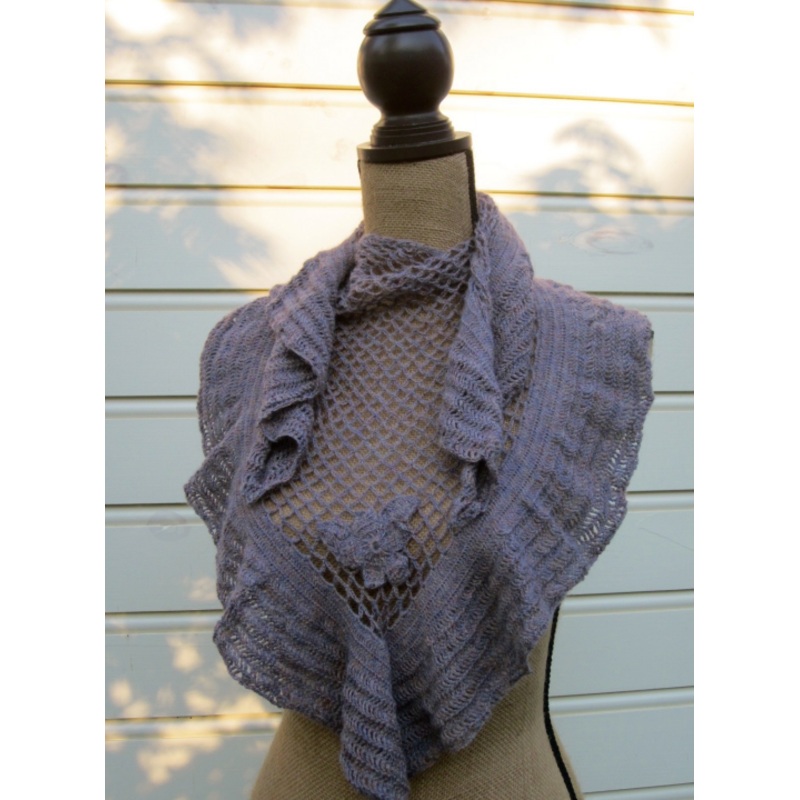 Ruffles & Wild Roses Shawlette Downloadable Pattern