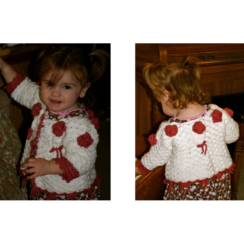 Wreath of Roses Baby Sweater Downloadable Pattern